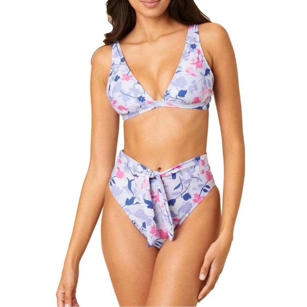 Splendid Floral Bikini Set in Blue with Pink Small NWT